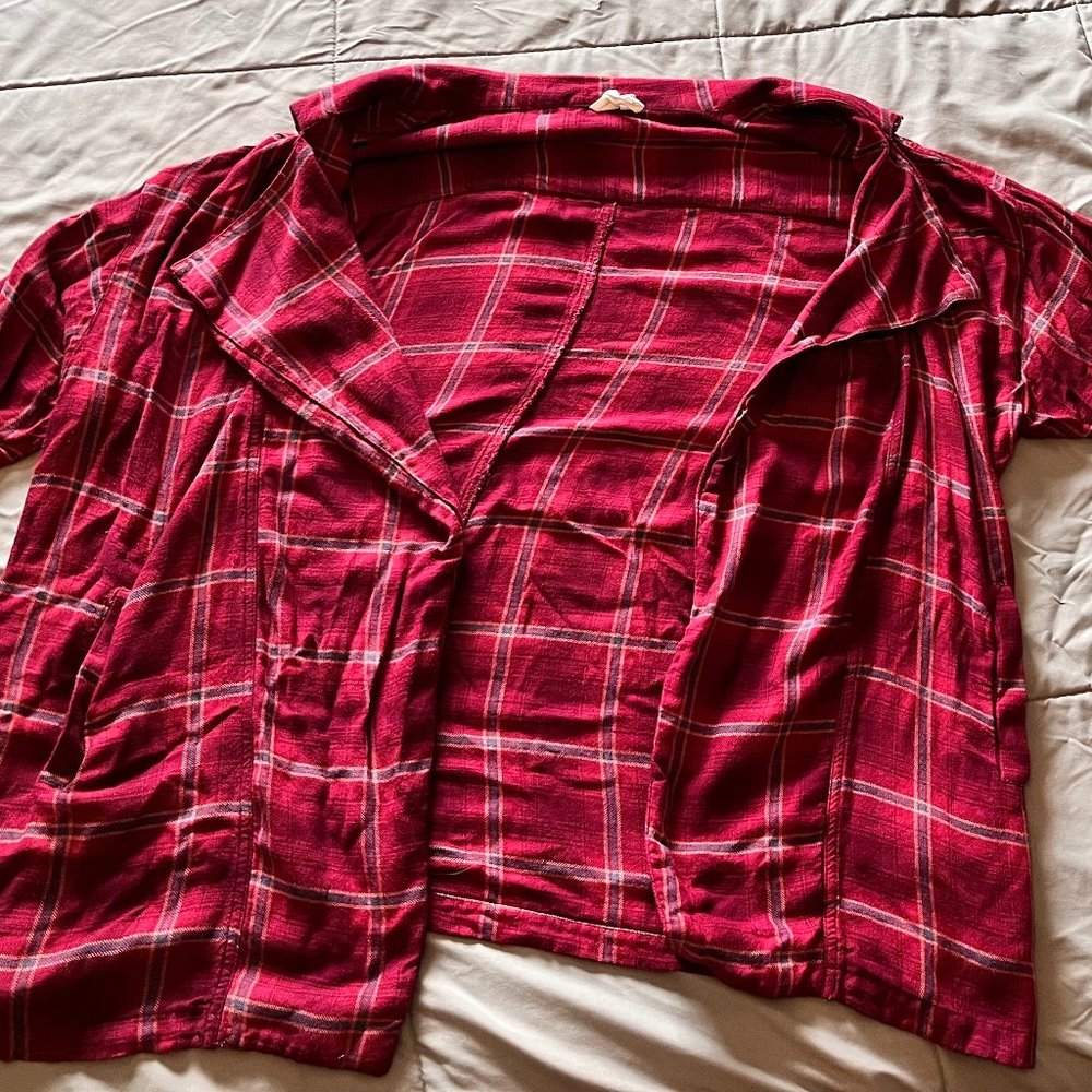 Women's Plus-Size Flannel Cardigan